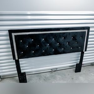 Black Velvet & Diamond Headboard